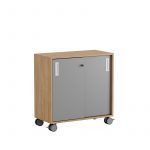 Skjutdörrskåp 80x40x72cm - Urban oak stomme/grå dörrar - Bild 2