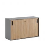 Skjutdörrskåp 120x40x72cm - Grå stomme/urban oak dörrar - Bild 2