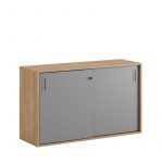 Skjutdörrskåp 120x40x72cm - Urban oak stomme/grå dörrar - Bild 2