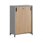 Skjutdörrskåp 80x40x107,5cm - Grå stomme/urban oak dörrar