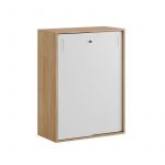 Skjutdörrskåp 80x40x107,5cm - Urban oak stomme/vita dörrar - Bild 2