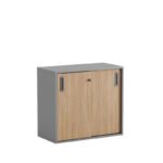 Skjutdörrskåp 80x40x72cm - Grå stomme/urban oak dörrar - Bild 2