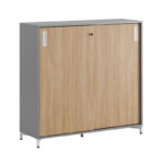 Skjutdörrskåp 120x40x107,5cm - Grå stomme/urban oak dörrar